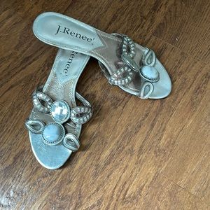 J Renee flat slip on jewel sandals